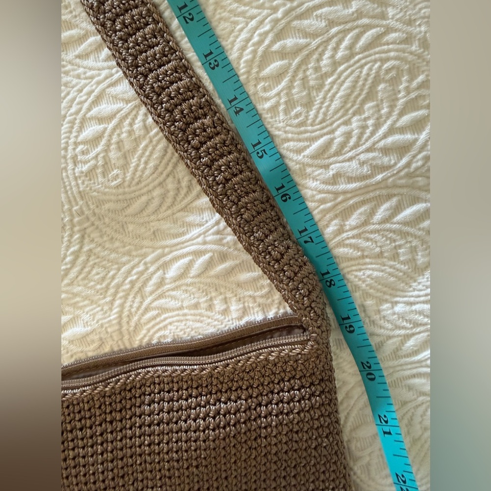 LE SAK - The SAK - Small Taupe Khaki Tan Crochet Crossbody Bag - Picture 5 of 9